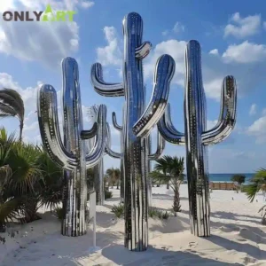 Large Metal Cactus Sculpture