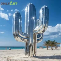 Large Metal Cactus Sculpture For Garden