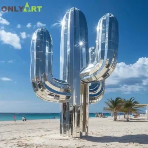 Large Metal Cactus Sculpture For Garden