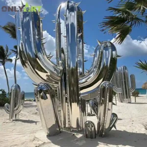 Metal Cactus Sculpture