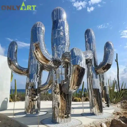 Large Outdoor Metal Cactus Sculptures