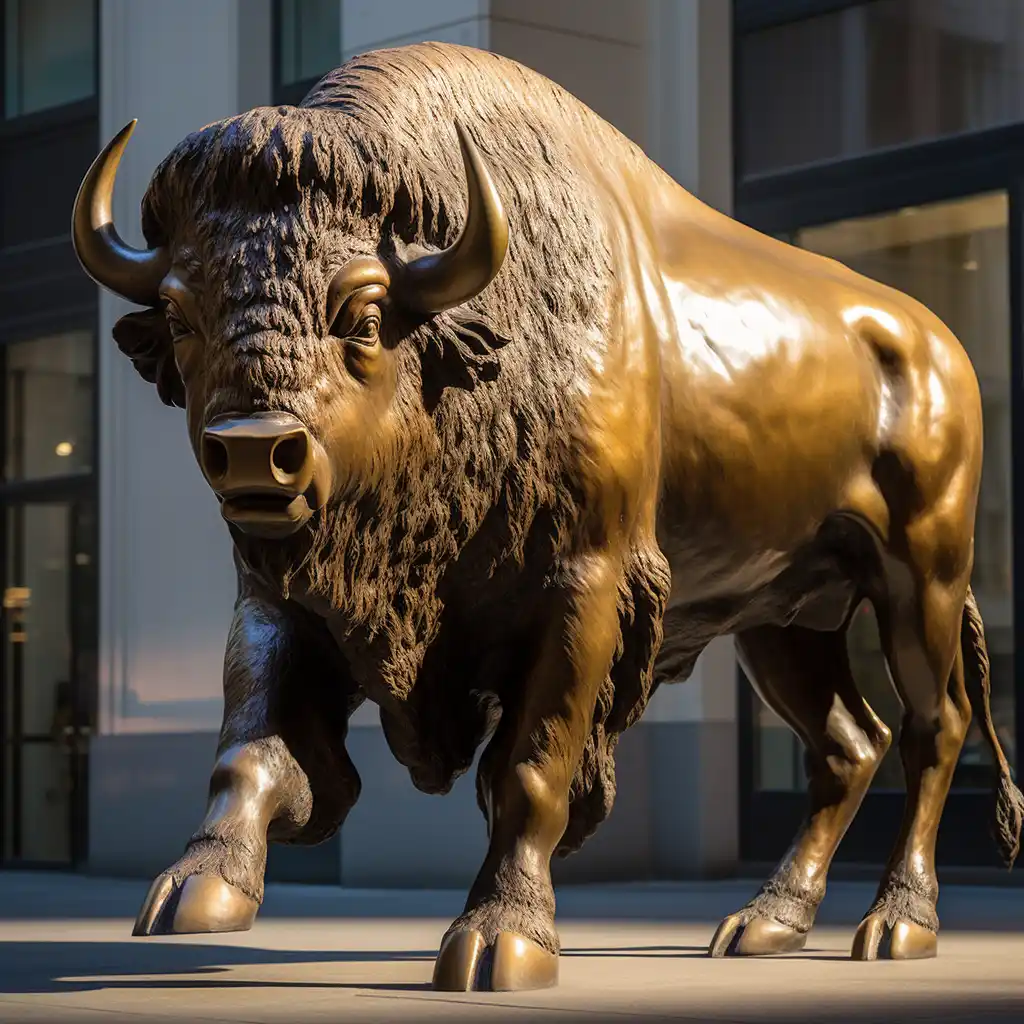 Bronze Bison Sculpture