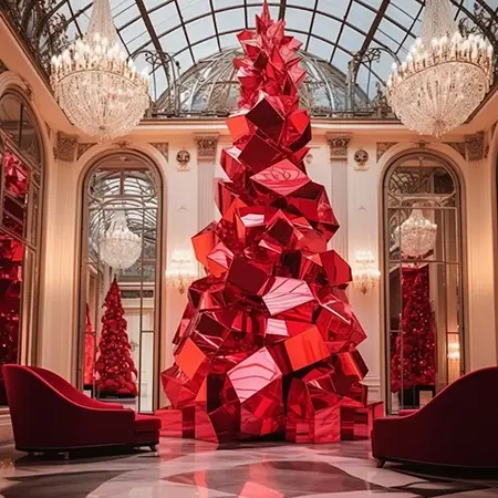 Christmas Red Tree Sculpture