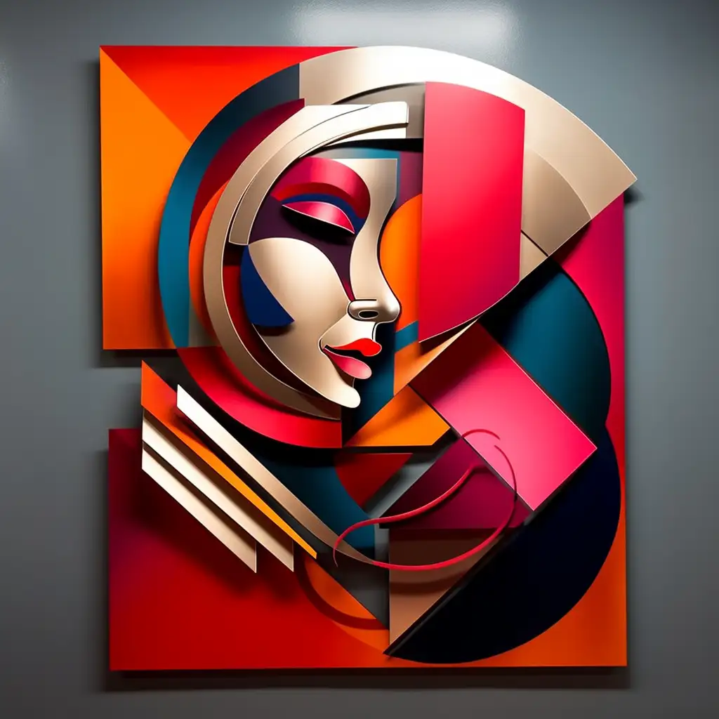 Colorful Painting Face Sculpture