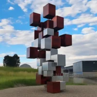 Metal Geometric Sculpture