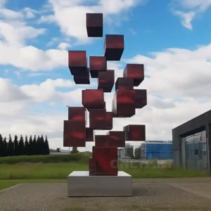 Large Geometric Metal Sculpture