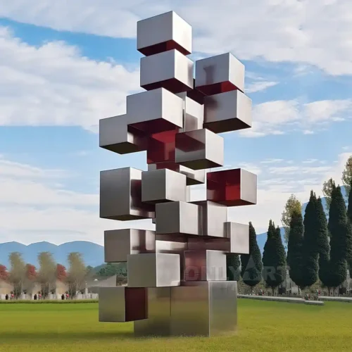 Outdoor Garden Geometric Metal Sculpture