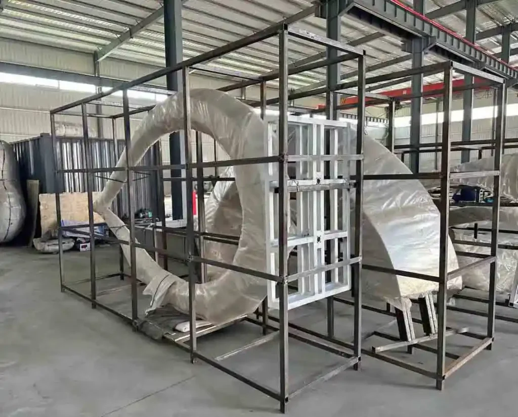 metal stainless steel sculpture packing