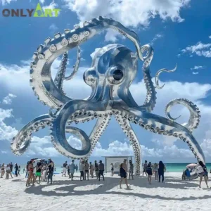 Large Metal Octopus Sculpture For Sale