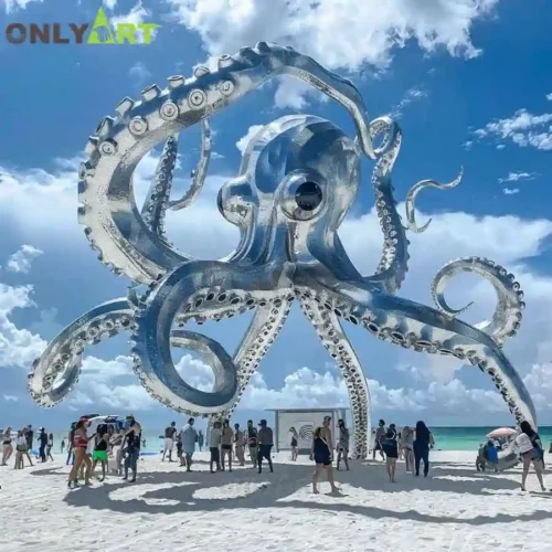 Large Metal Octopus Sculpture For Sale