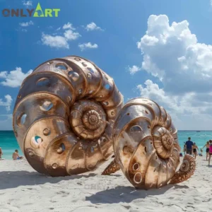 Large Metal Snail Shell Statue Sculpture