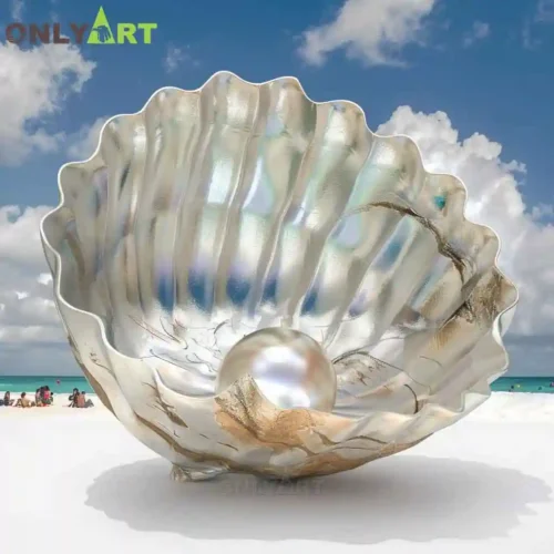 Large Shell Pearl Statue For Sale