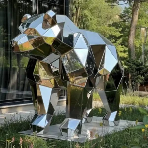 Metal Outdoor Bear Sculpture