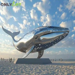 Metal Orca Whale Sculpture