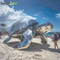 Metal Sea Turtle Sculpture Statue