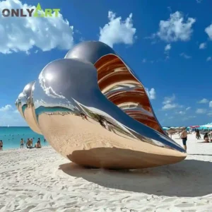 Stainless Steel Big Seashell Sculpture