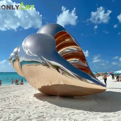 Stainless Steel Big Seashell Sculpture