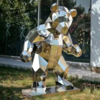 Standing Metal Bear Sculpture