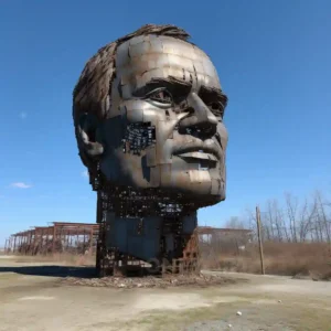 Abstract Man Human Face Sculpture