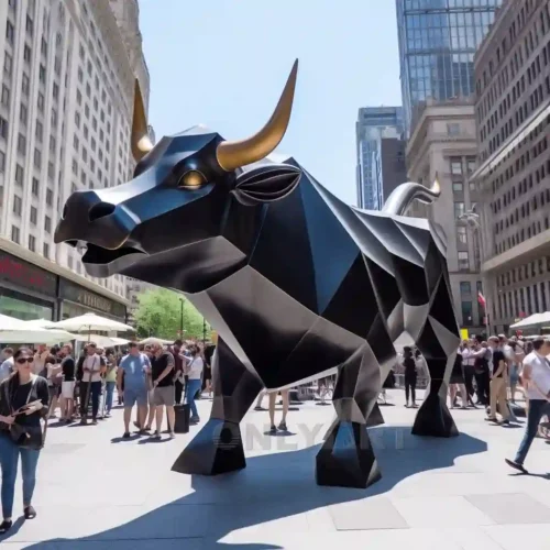Geometric Giant Bull Sculpture