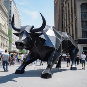 Geometric Large Bull Sculpture