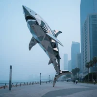 Giant Shark Statue Stainless Steel