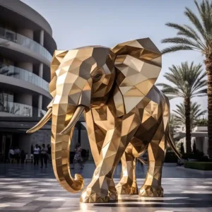 Gold Elephant Statue