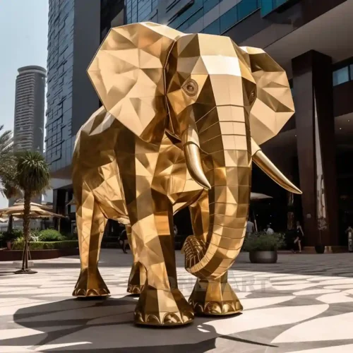 Golden Elephant Sculpture