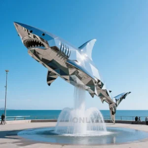 Large Geometric Shark Sculpture