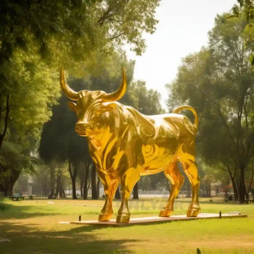 Large Golden Bull Statue