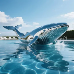 Large Metal Killer Whale Statue