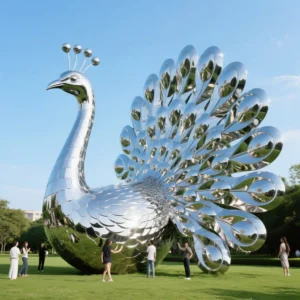 Large Peacock Garden Sculpture