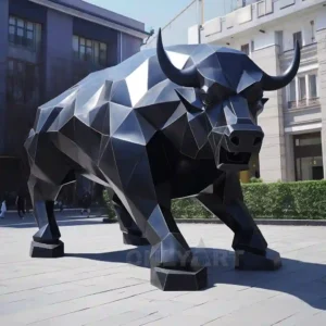 Geometric Giant Bull Sculpture