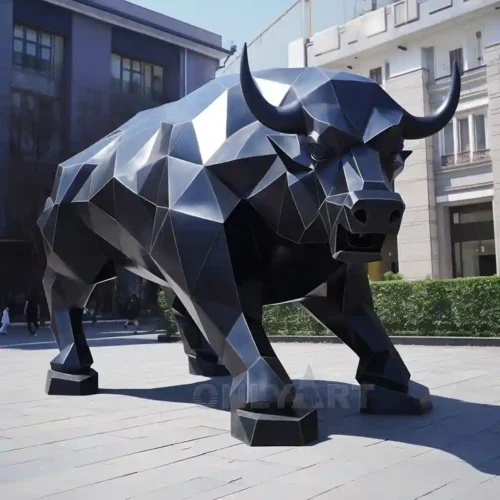 Geometric Giant Bull Sculpture