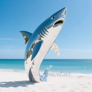 Metal Giant Shark Statue