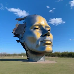Metal Head Sculpture