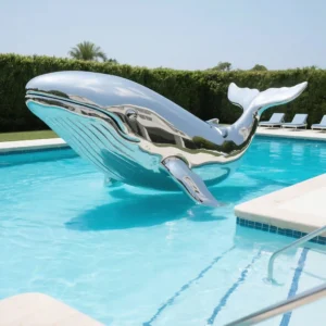 Metal Killer Whale Statue Orca Sculpture