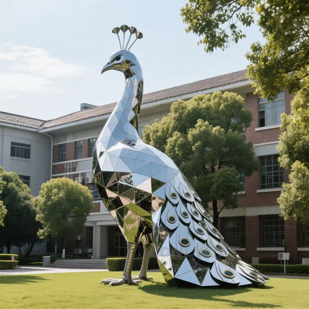 Metal Large Peacock Statue