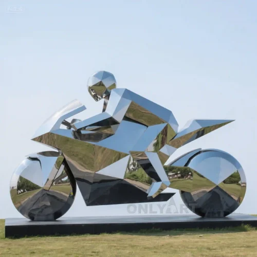 Metal Motorcycle Art Sculpture