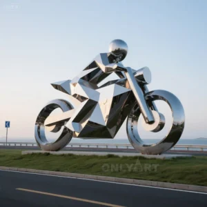 Metal Motorcycle Sculpture