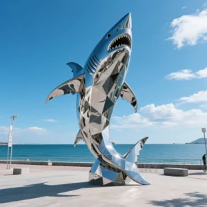 Metal Shark Sculpture For Sale