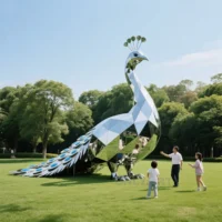 Outdoor Large Peacock Statue Geometry