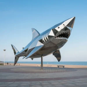 Stainless Steel Metal Shark Statue