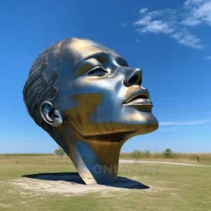 garden metal face sculpture