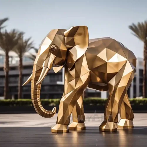 Gold Elephant Sculpture