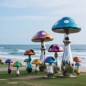 Garden Mushroom Statues Metal