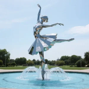 Metal Ballerina Sculpture For Outdoor