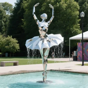 Metal Ballerina Water Fountain