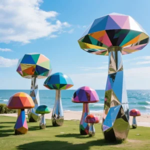 Metal Mushroom Statues For Garden