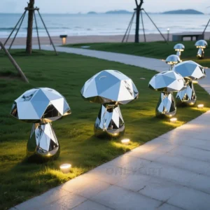 Metal Mushroom Statues For Garden